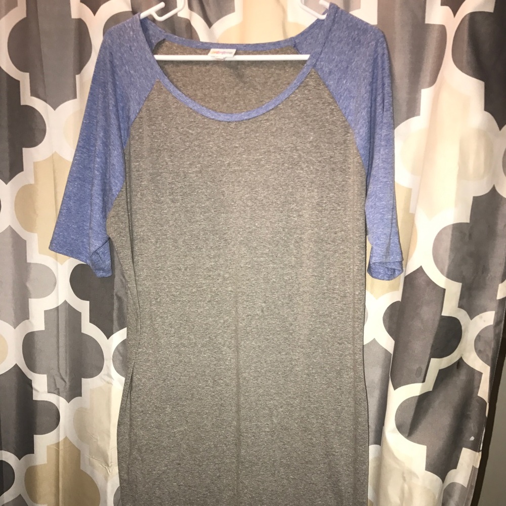 Lularoe Blue and Gray Julia Pencil Dress